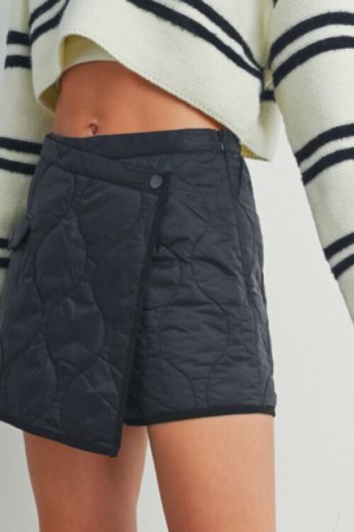 Quilted With Binding Detailed Skorts