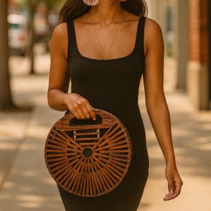 Large Acrylic Full Moon Bag with Top Handle