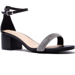 Jaden ClearBlack Rhinestone Shoes