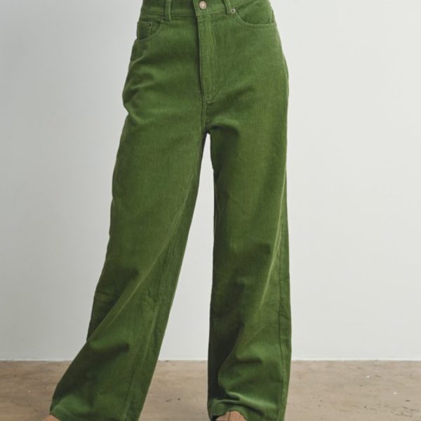 Corduroy Fabric With Pockets Detailed Pants