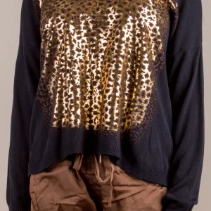 Golden Cheetah Print Sweater - Image 2