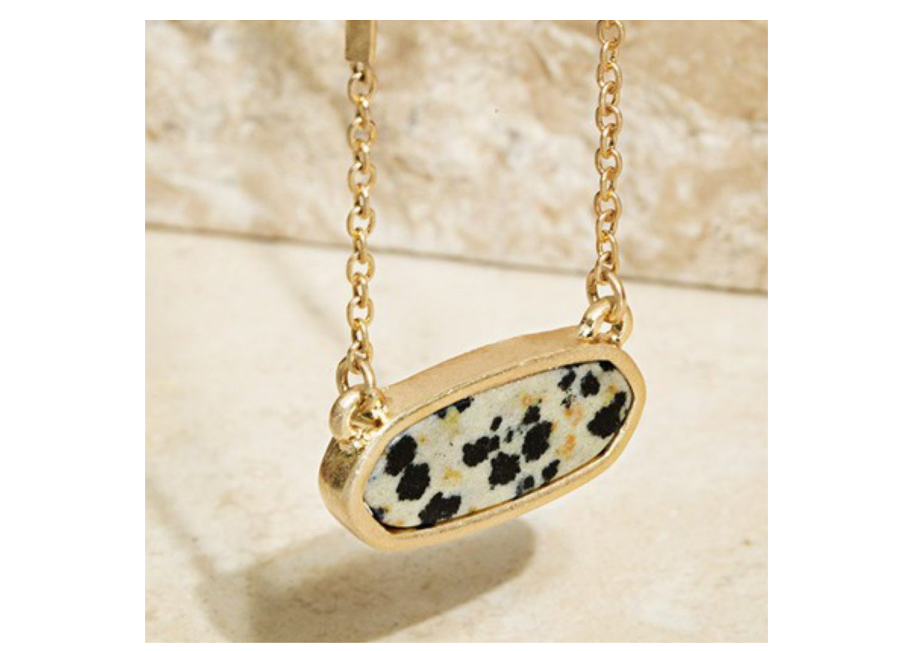 Oval Semi Precious Stone Necklace - Image 2