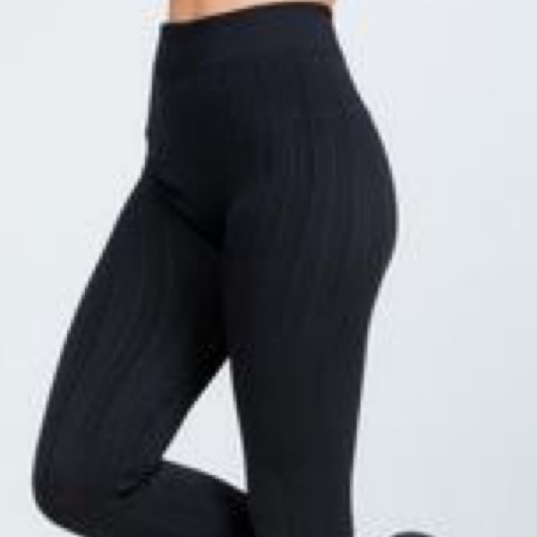 Textured High-waist full length leggings