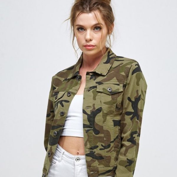 CAMO SHORT DENIM JACKET