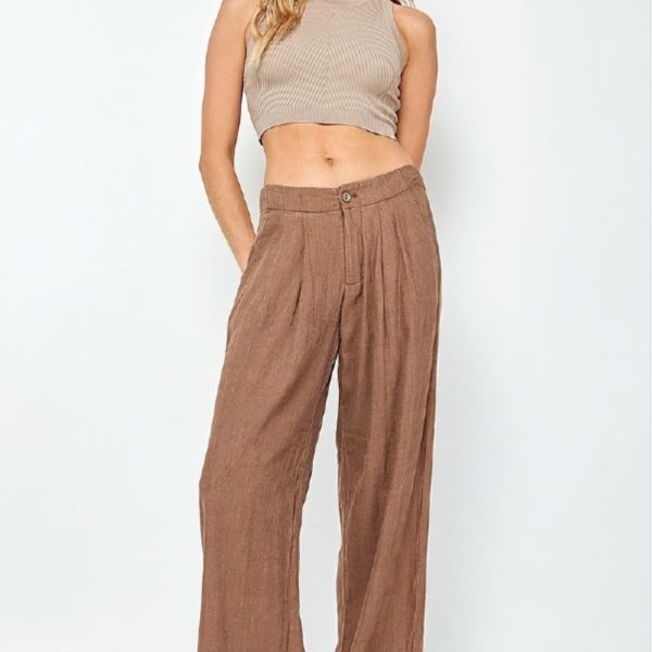Soft Linen Pleated Trousers