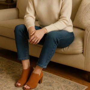 Arider Girl Chunky Heel Ankle Bootie Sandals - Toffee