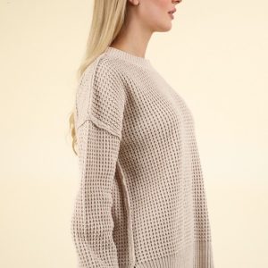 Soft Comfy Oversized Knit Sweater Pullover Top - Image 3