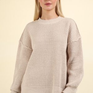 Soft Comfy Oversized Knit Sweater Pullover Top - Image 2