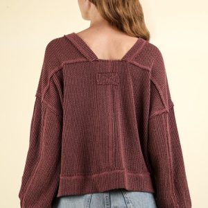 Two Tone Otto Ribbed Oversized Soft Comfy knit Top - Image 2