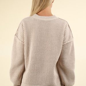 Soft Comfy Oversized Knit Sweater Pullover Top - Image 4