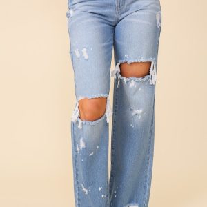 Distressed high waisted jeans - Image 2