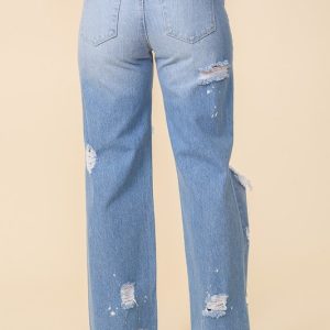 Distressed high waisted jeans - Image 3