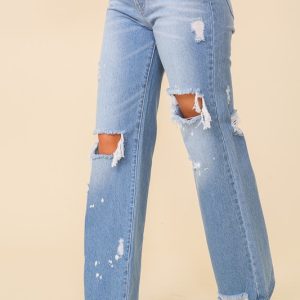 Distressed high waisted jeans - Image 4