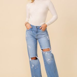 Distressed high waisted jeans - Image 6