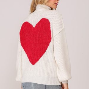 Love is in the air turtle neck heart sweater - Image 4