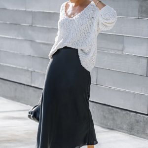 Elastic Waist Band Midi Skirt - Image 3