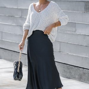 Elastic Waist Band Midi Skirt - Image 4