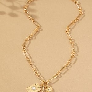 3 Heart Charm cluster necklace - Image 2