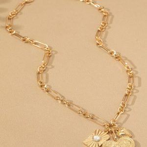 3 Heart Charm cluster necklace - Image 3