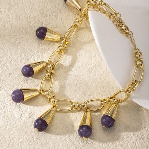 Amethyst charm drop bracelet - Image 2