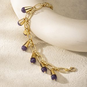 Amethyst charm drop bracelet - Image 4