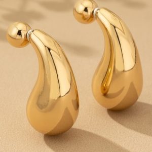 Front and Back puffy teardrop earrings - Image 2