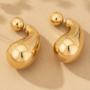 Front and Back puffy teardrop earrings - Image 4