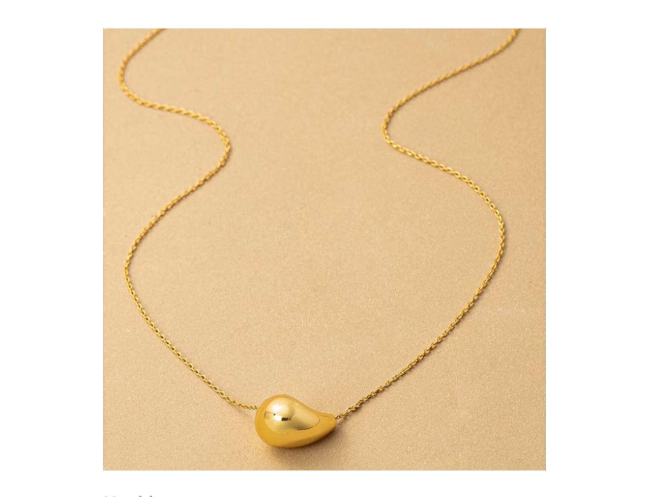 Real Gold Dipped Teardrop Pendant Necklace - Image 2