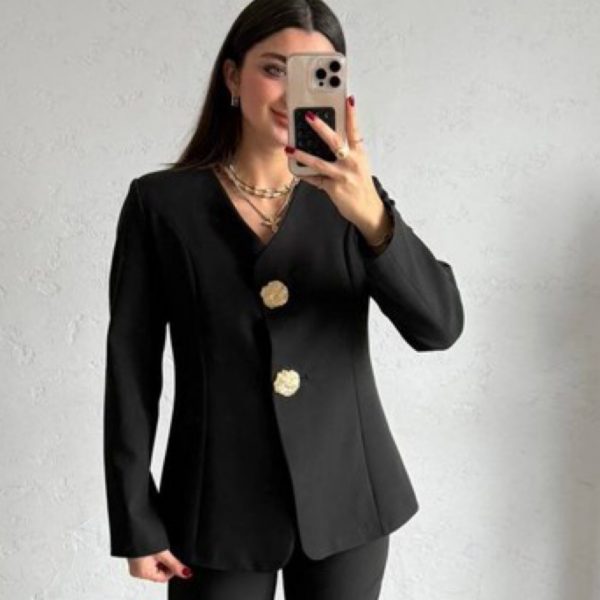 Black Pants Suit Set