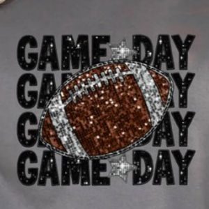 Faux Sequins Gameday Football Stacked Sweatshirt - Image 2