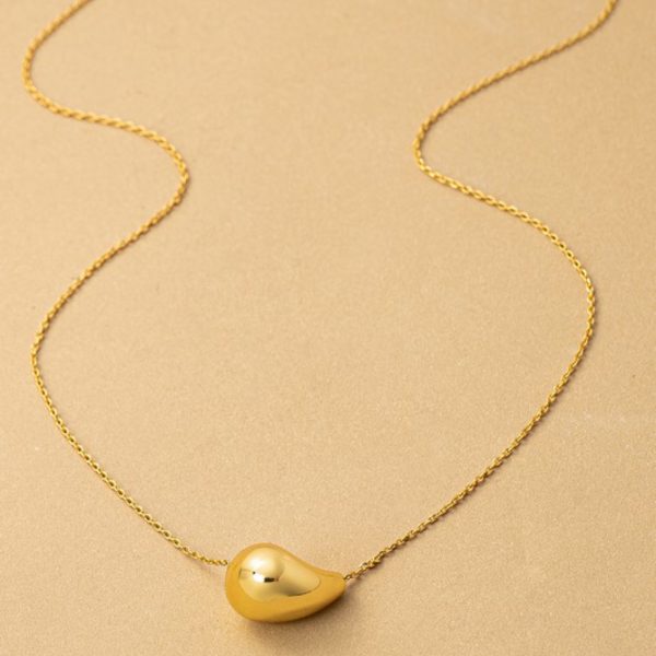 Real gold dipped teardrop pendant necklace