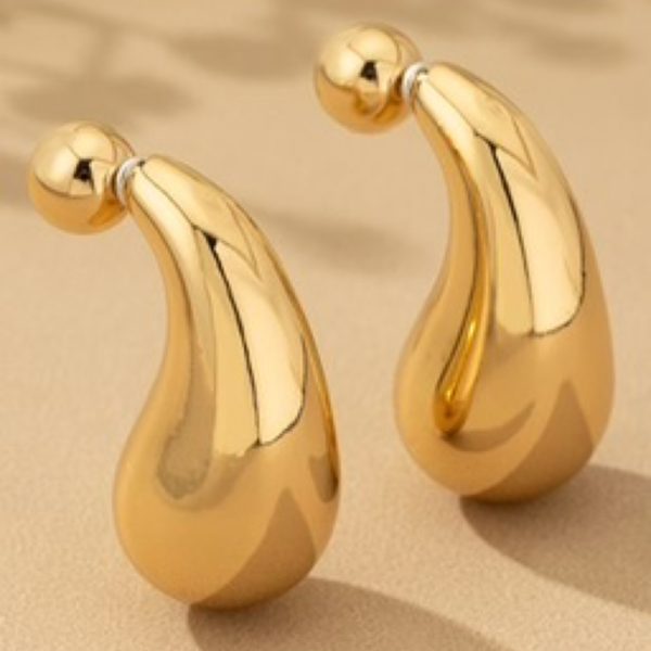Front and Back puffy teardrop earrings