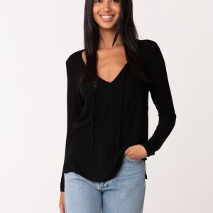 Micro Rib Long Sleeve Knit Pullover Top - Image 2