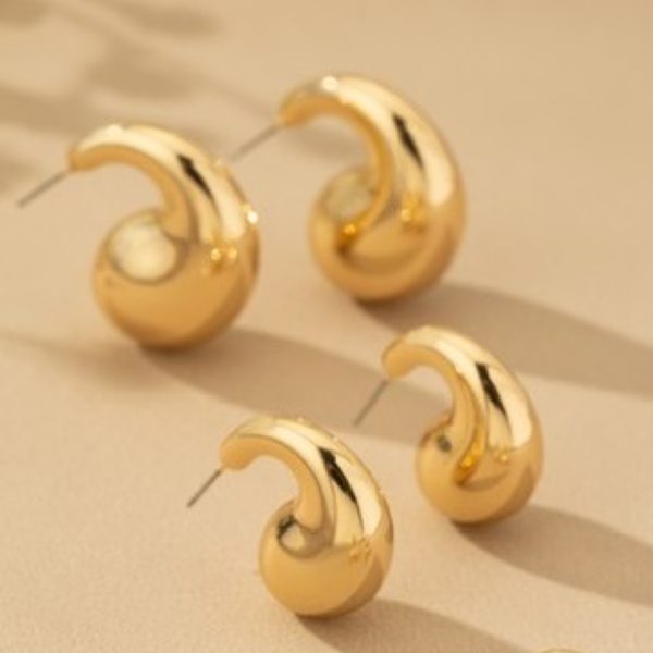 Puffy Teardrop Earring Lg