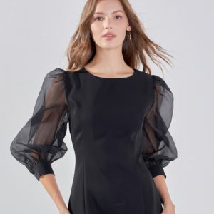 Classic Sweetheart Tiered Mini with Puff Sleeves