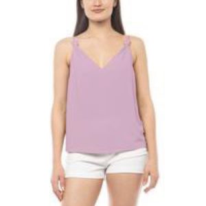 Deep V-Neck Top With Self Knot Shoulder Detail
