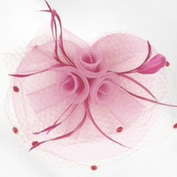 Flower Feather Mesh Bow Fascinator / Headband