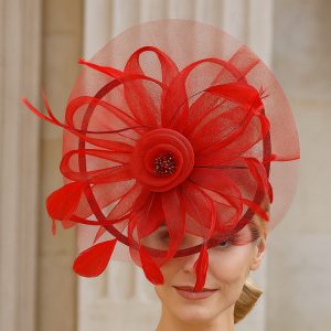 Floral Organza Mesh Ribbon Fascinator