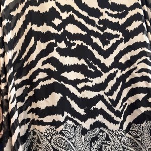 Silk Multi-Print Kaftan Blk & White