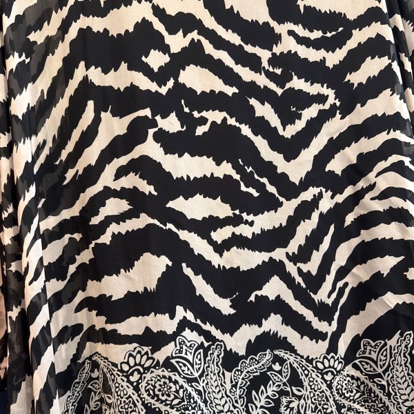 Silk Multi-Print Kaftan Blk & White