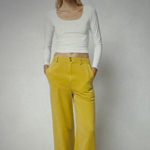 Workwear Wide Leg Crop Pants - Yarrow