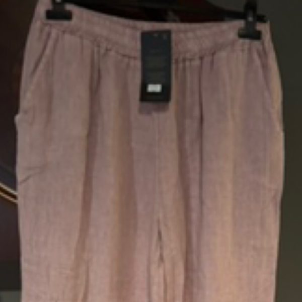 Italian Linen Fringe Button Pants