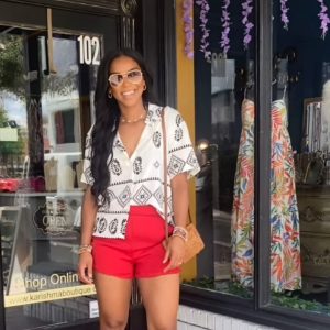 Lace Detail Flare Shorts - Haute Red