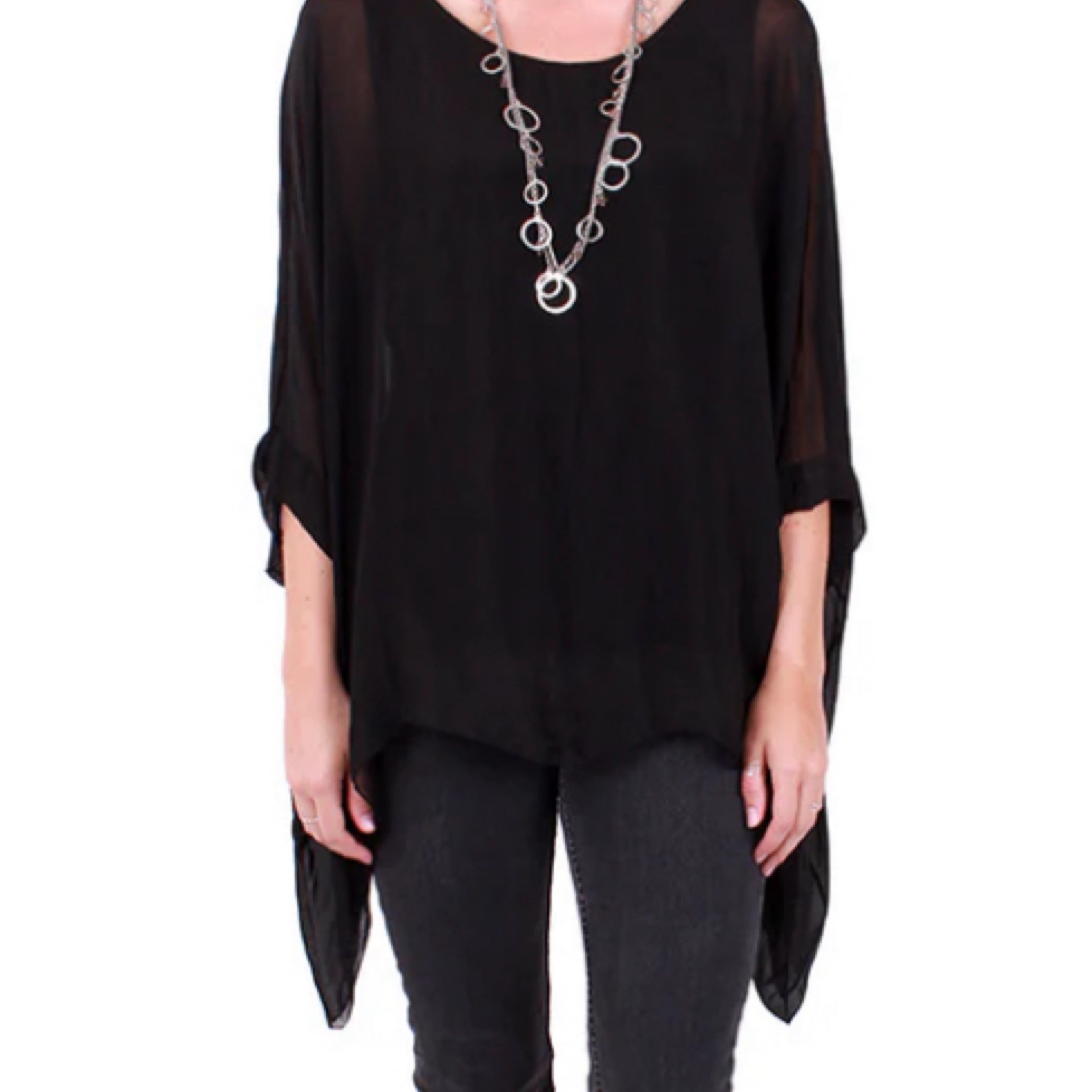 Seta Cara Silk Kaftan/Black