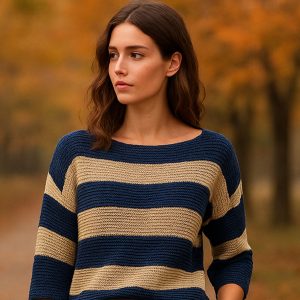 Riviera Striped Knit Italian Pullover Sweater
