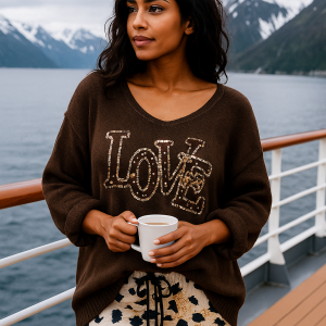 Love Italian Print Sweaters