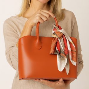 GENUINE ITALIAN LEATHER RED INTERIOR BAG