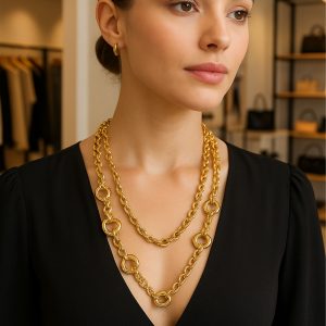 Long 6 Bit Necklace Gold