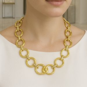 Collar Necklace w/CZ Diamonds