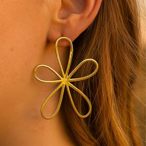 Aretes Earrings w/Large Flower